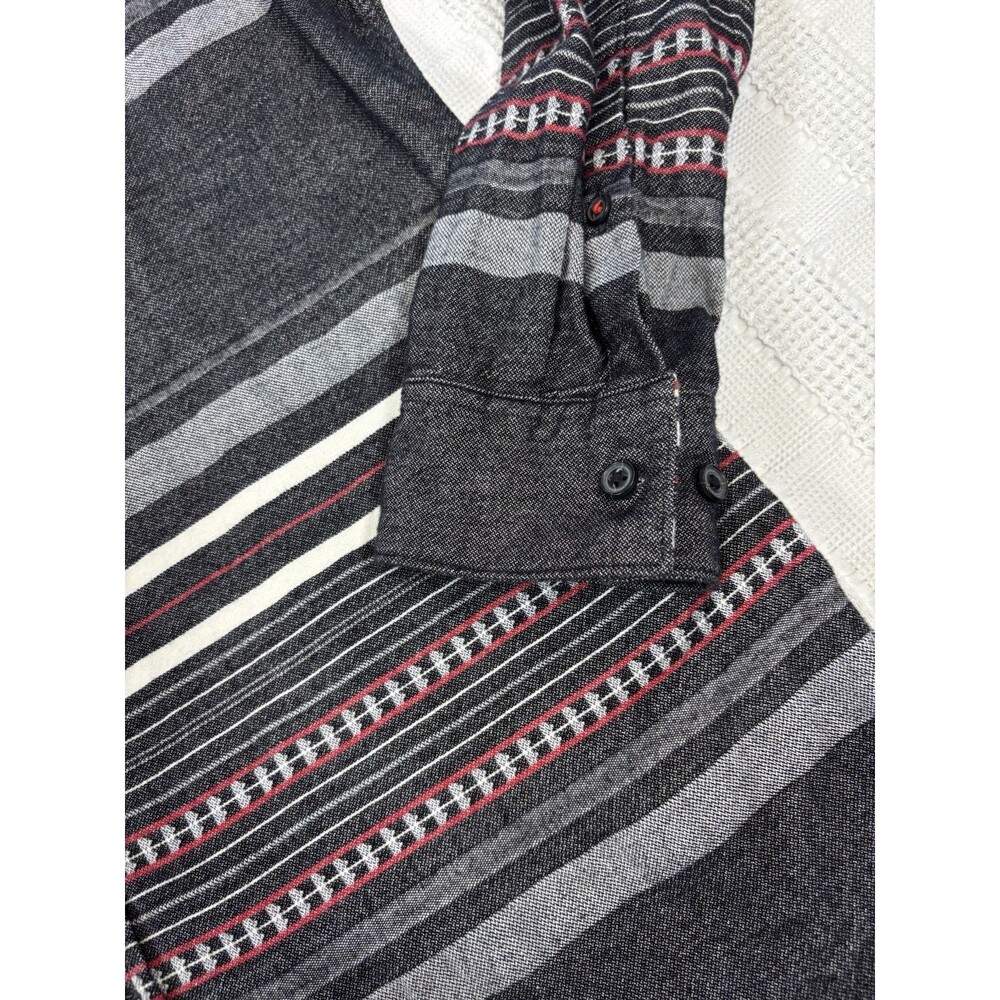 BR Heritage Blanket Stripe Men’s Large Tall Button Down Gray Slim Fit Southwest - Picture 3 of 14